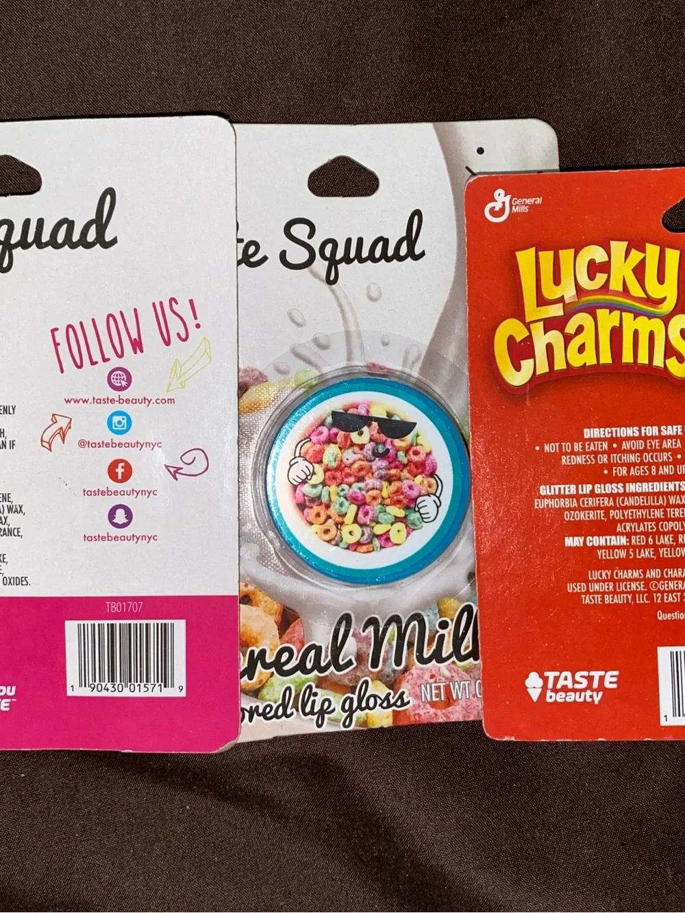 1-set of 3 Cereal Flavored Lip Gloss